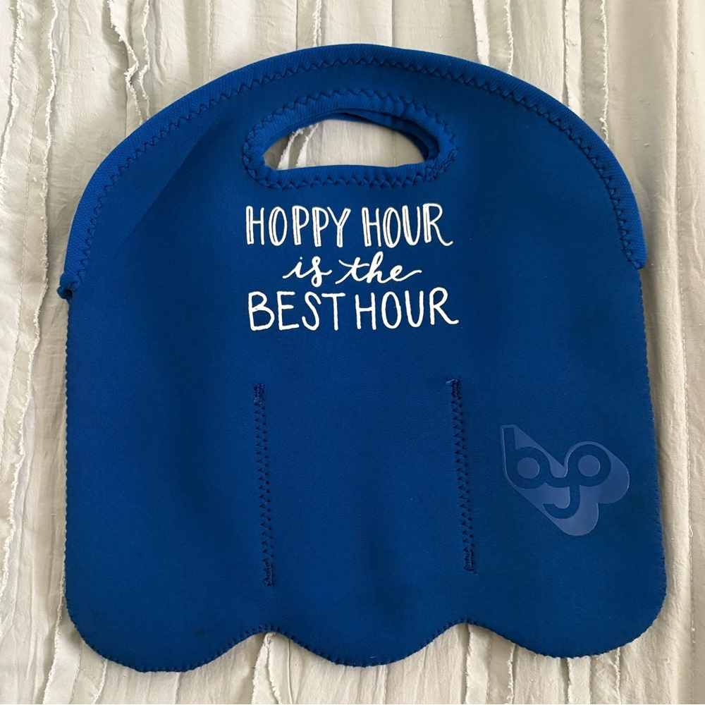 Blue Built NY BYO blue neoprene insulated 6-pack beer bottle carrier